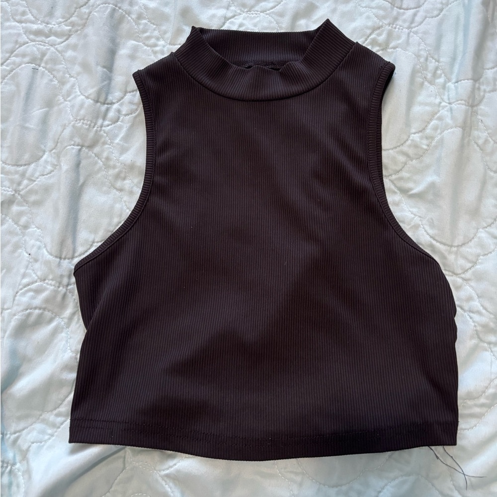 Sleeveless Black Ribbed Top
